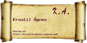 Kroutil Ágnes névjegykártya