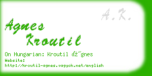 agnes kroutil business card